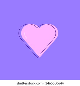 pink heart on a purple background
