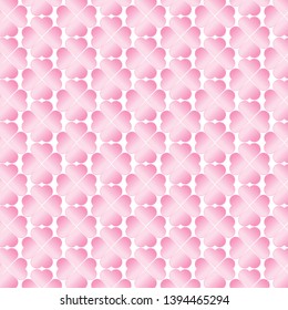 Pink heart on white background. Flower shape heart pink with white heart frame inside