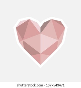 Pink heart on a white background. Valentine's Day background.