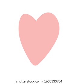 Pink heart on a white background.