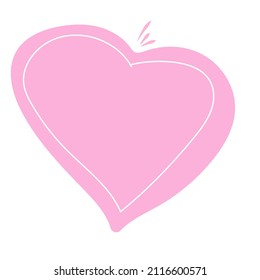 Pink heart on white background isolated