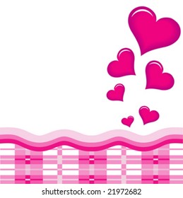 pink heart on white background, vector