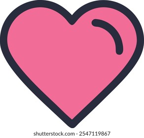 Pink heart on white background illustration