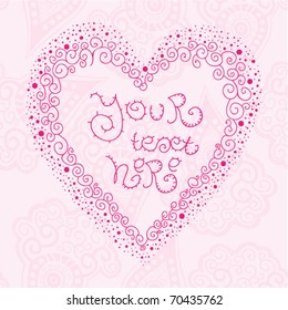 pink heart with ornament