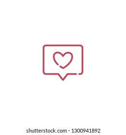 pink heart outline icon
