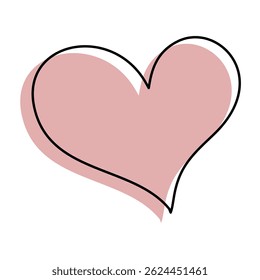 Pink heart outline vector art