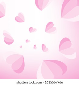 Pink heart paper cut on pink background for valentine's day and love fastive