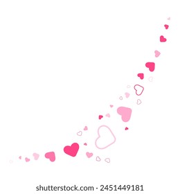 Pink heart particle simple decoration. Vector illustration.