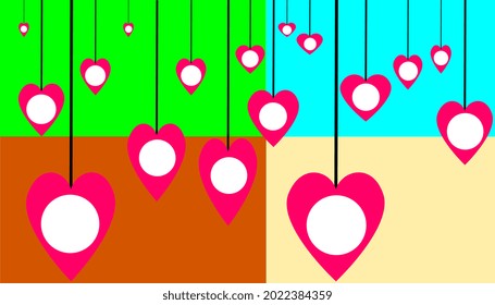 patrón de corazón rosado y fondo colorido