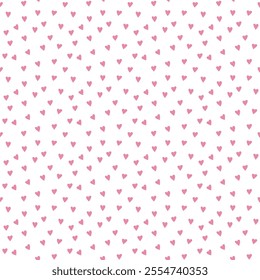 Pink heart pattern on white background for valentine's day design and decoration.