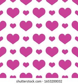 Pink Heart Pattern Seamless Vector Illustration

