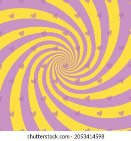 pink heart patterns on pink and yellow spirals vector