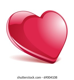 Pink heart in perspective vector illustration