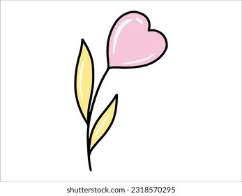 Pink Heart plant Icon Illustration