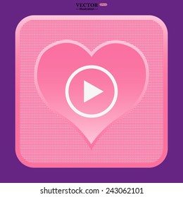 pink heart, play, vector, EPS 10