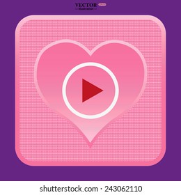 pink heart, play, vector, EPS 10