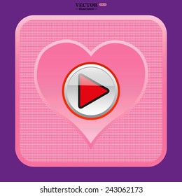 pink heart, play, vector, EPS 10