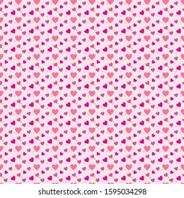 Pink heart and polka dot seamless pattern background.