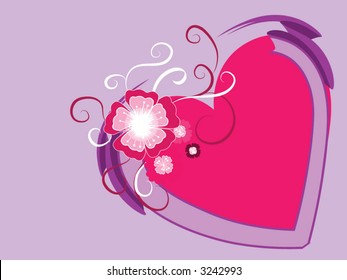 pink heart purple background