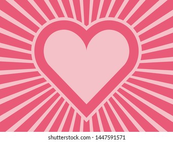 Pink heart with radial rays layout