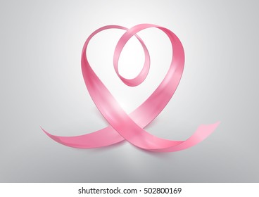 Pink Heart Ribbon vector