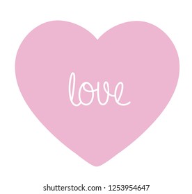 Pink heart romantic design vector