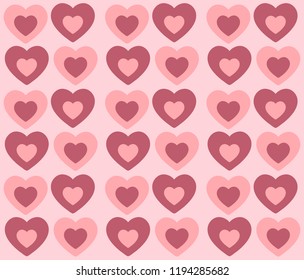 Pink heart romantic love pattern, valentines day design pattern vector