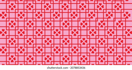 Pink heart seamless pattern background. Vector illustration for holiday design.