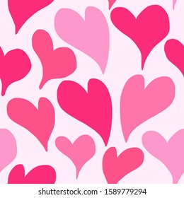 Pink Heart Seamless Pattern Design