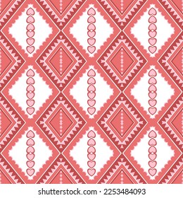 
Corazón rosado sin costuras, patrón sin costuras, patrón de tela, fondo blanco 