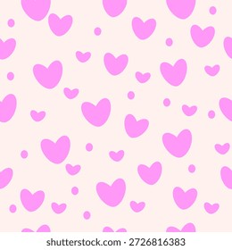 Patrón sin fisuras de corazón rosa.  Fondo festivo para el día de San Valentín. Feliz día de San Valentín. Diseño para papel de embalaje, fondo, tela, etc