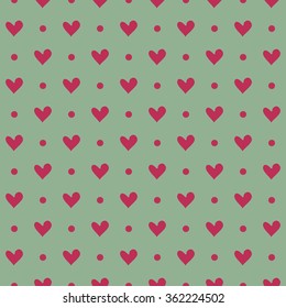 Pink heart seamless pattern for Happy Valentine's Day. Vector illustration