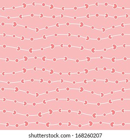 pink heart seamless pattern, vector illustration