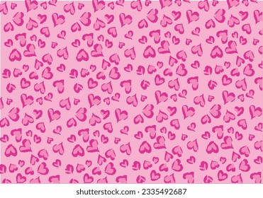 Diseño vectorial de patrones ininterrumpidos del corazón rosa