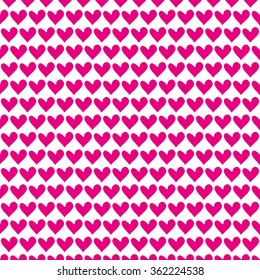 Pink heart seamless simple pattern on a white background for Happy Valentine's Day. Vector illustration