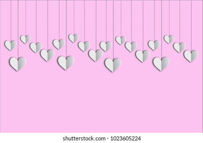 Pink heart shape background design for valentines day. vector design and illustration.
