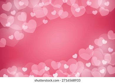 cor-de-rosa forma bokeh elemento no fundo de gradiente vermelho cartão de amor tema banner vetor ilustração modelo