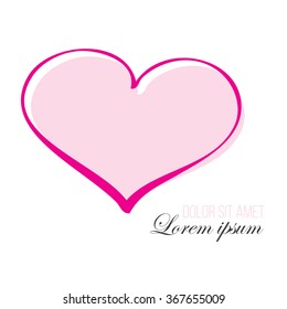 pink heart shape design for love symbols, on a white background, vector background