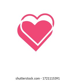 pink heart shape logo icon vector illustration for love gift valentine card romance