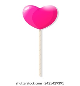 Pink heart shape Lollipop cartoon illustration
