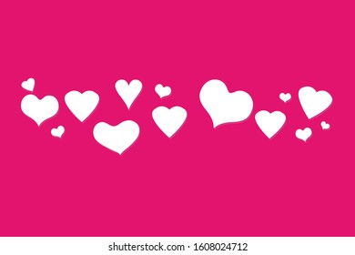 Pink heart shape on pink background. Vector Illustration, EPS10.