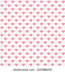 Pink heart shape on white background. Happy Valentine's day. Heart pattern on white backdrop.