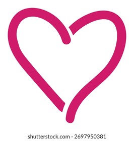Una forma de corazón rosa sobre un fondo blanco, que representa el amor y el afecto. Perfecto para tarjetas de San Valentín, invitaciones de boda o expresar sentimientos románticos.
