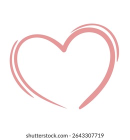 pink heart shape, outline line, sign symbol of love, element for decoration, invitation, marriage proposal