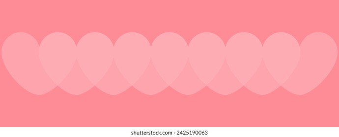Línea de símbolo de símbolo de forma de corazón rosa. Plantilla de estilo moderno. Plantilla de banner romántico. Feliz día de San Valentín. Patrón gráfico simple de la tarjeta del amor. Fondo rosa geométrico abstracto. Diseño plano. Vector