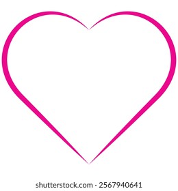 Pink heart shape, simple design, perfect for Valentine's Day or love themed projects. Use as a symbol of affection or romance.