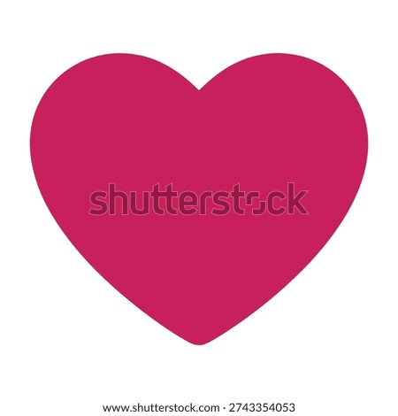 Pink heart shape symbolizing love and affection on clean white background