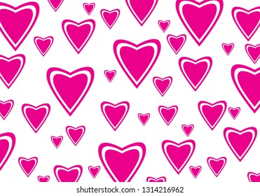 Pink Heart shape vector seamless. Modern Pattern for trendy fabric  wallpapers