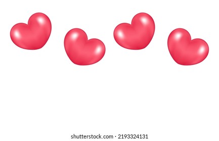 pink heart shaped balloon background with mesh technique on white background