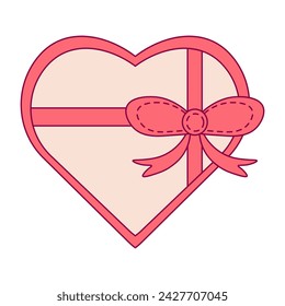 Pink heart shaped chocolate box. Box of chocolate sweets in heart